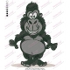 Happy Gorilla Cartoon Embroidery Design